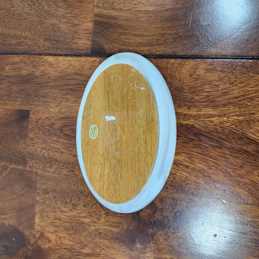 Ceramic Soap Dish White & Grey